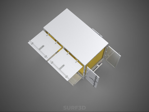 BOX TRUCK PICKUP LORRY CARGO FREIGHT CUBE VAN BOXES DELIVERY CAR 3D Model