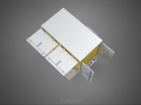 BOX TRUCK PICKUP LORRY CARGO FREIGHT CUBE VAN BOXES DELIVERY CAR 3D Model