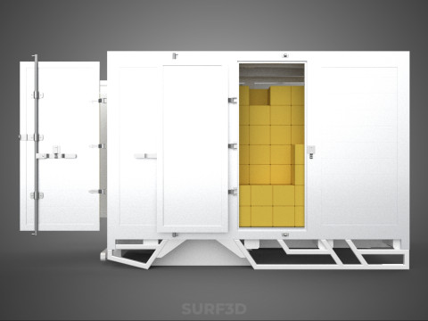 BOX TRUCK PICKUP LORRY CARGO FREIGHT CUBE VAN BOXES DELIVERY CAR 3D Model