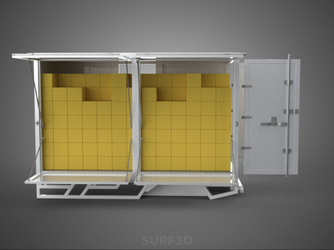 BOX TRUCK PICKUP LORRY CARGO FREIGHT CUBE VAN BOXES DELIVERY CAR 3D Model