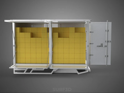 BOX TRUCK PICKUP LORRY CARGO FREIGHT CUBE VAN BOXES DELIVERY CAR 3D Model