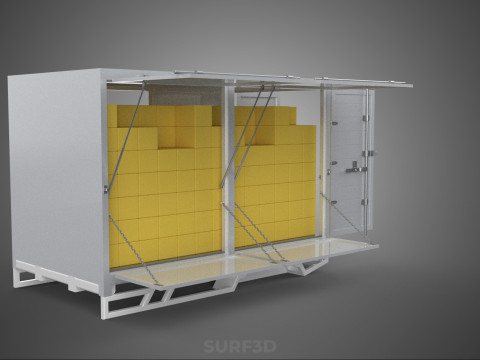 BOX TRUCK PICKUP LORRY CARGO FREIGHT CUBE VAN BOXES DELIVERY CAR 3D Model