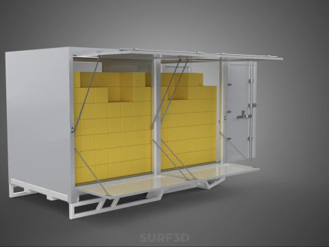 BOX TRUCK PICKUP LORRY CARGO FREIGHT CUBE VAN BOXES DELIVERY CAR 3D Model