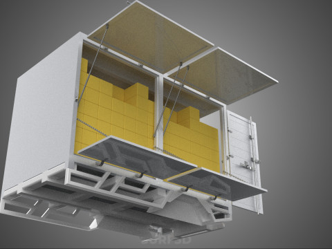 BOX TRUCK PICKUP LORRY CARGO FREIGHT CUBE VAN BOXES DELIVERY CAR 3D Model