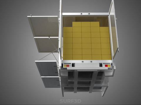 BOX TRUCK PICKUP LORRY CARGO FREIGHT CUBE VAN BOXES DELIVERY CAR 3D Model