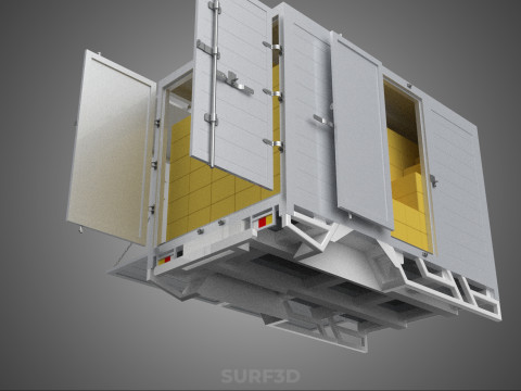 BOX TRUCK PICKUP LORRY CARGO FREIGHT CUBE VAN BOXES DELIVERY CAR 3D Model