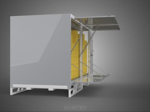 BOX TRUCK PICKUP LORRY CARGO FREIGHT CUBE VAN BOXES DELIVERY CAR 3D Model