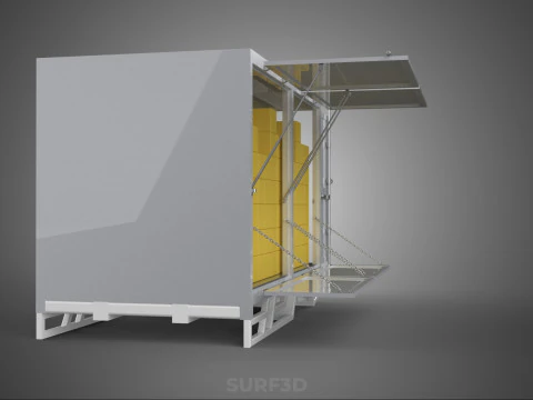 BOX TRUCK PICKUP LORRY CARGO FREIGHT CUBE VAN BOXES DELIVERY CAR 3D Model