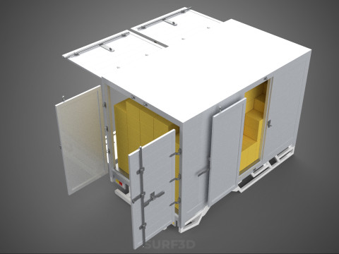 BOX TRUCK PICKUP LORRY CARGO FREIGHT CUBE VAN BOXES DELIVERY CAR 3D Model