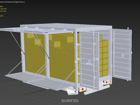 BOX TRUCK PICKUP LORRY CARGO FREIGHT CUBE VAN BOXES DELIVERY CAR 3D Model
