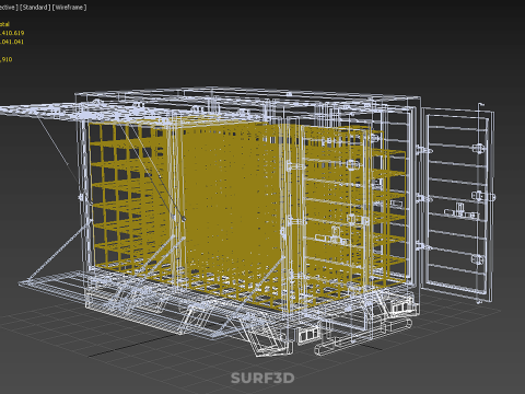 BOX TRUCK PICKUP LORRY CARGO FREIGHT CUBE VAN BOXES DELIVERY CAR 3D Model