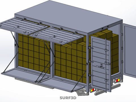BOX TRUCK PICKUP LORRY CARGO FREIGHT CUBE VAN BOXES DELIVERY CAR 3D Model