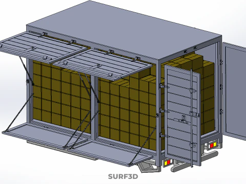 BOX TRUCK PICKUP LORRY CARGO FREIGHT CUBE VAN BOXES DELIVERY CAR 3D Model
