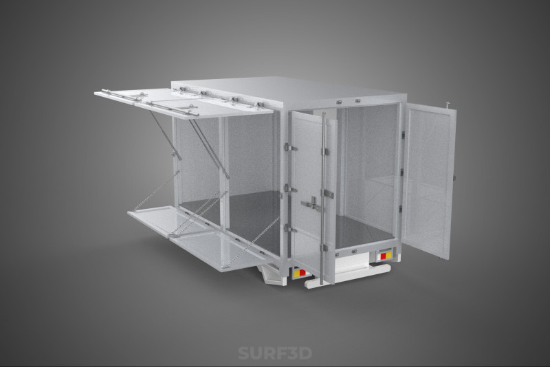 FREIGHT CUBE VAN BOX DROP SIDE TAILGATE REAR DOOR PICKUP TRUCK 3D Model .c4d .max .obj .3ds .fbx .stl .blend