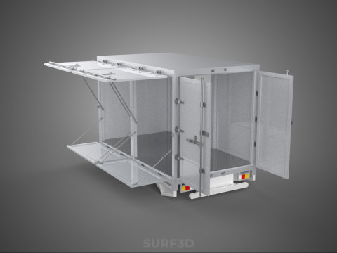 FREIGHT CUBE VAN BOX DROP SIDE TAILGATE REAR DOOR PICKUP TRUCK Modèle 3D