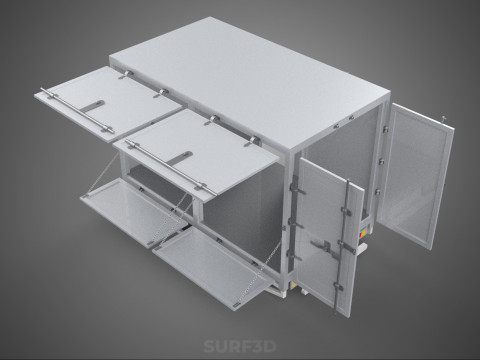 FREIGHT CUBE VAN BOX DROP SIDE TAILGATE REAR DOOR PICKUP TRUCK Modelo 3D