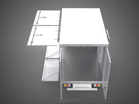 FREIGHT CUBE VAN BOX DROP SIDE TAILGATE REAR DOOR PICKUP TRUCK Modelo 3D