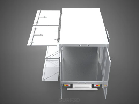 FREIGHT CUBE VAN BOX DROP SIDE TAILGATE REAR DOOR PICKUP TRUCK 3D Model