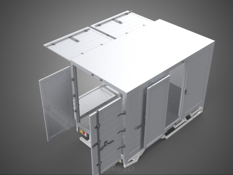 FREIGHT CUBE VAN BOX DROP SIDE TAILGATE REAR DOOR PICKUP TRUCK Modelo 3D