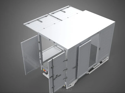 FREIGHT CUBE VAN BOX DROP SIDE TAILGATE REAR DOOR PICKUP TRUCK 3D Model