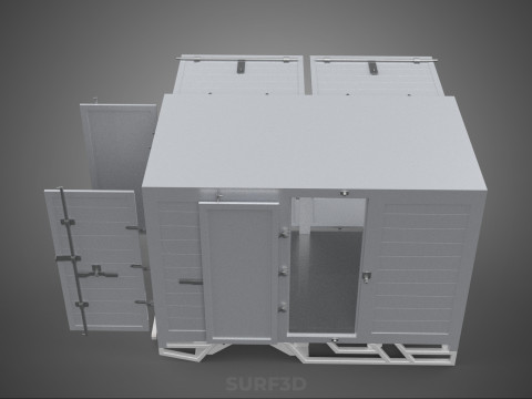 FREIGHT CUBE VAN BOX DROP SIDE TAILGATE REAR DOOR PICKUP TRUCK Modelo 3D