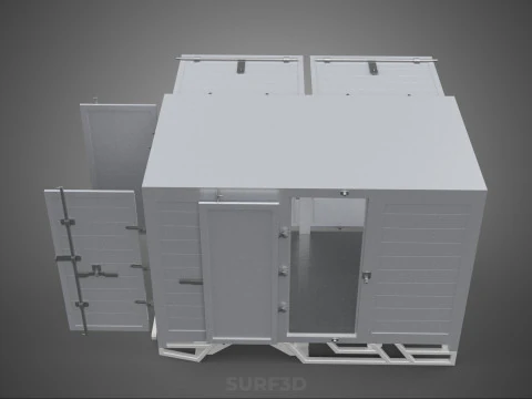 FREIGHT CUBE VAN BOX DROP SIDE TAILGATE REAR DOOR PICKUP TRUCK 3D Model