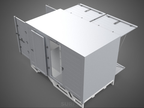 FREIGHT CUBE VAN BOX DROP SIDE TAILGATE REAR DOOR PICKUP TRUCK Modelo 3D
