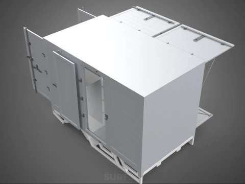 FREIGHT CUBE VAN BOX DROP SIDE TAILGATE REAR DOOR PICKUP TRUCK 3D Model