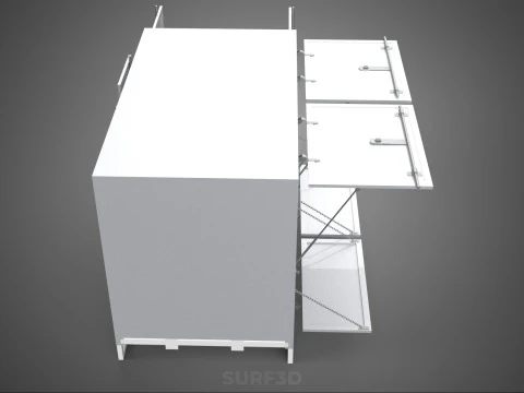 FREIGHT CUBE VAN BOX DROP SIDE TAILGATE REAR DOOR PICKUP TRUCK 3D Model