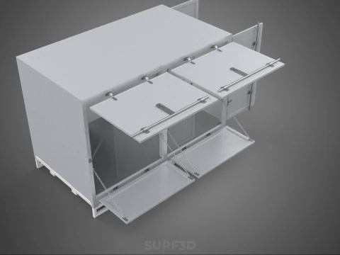 FREIGHT CUBE VAN BOX DROP SIDE TAILGATE REAR DOOR PICKUP TRUCK 3D Model