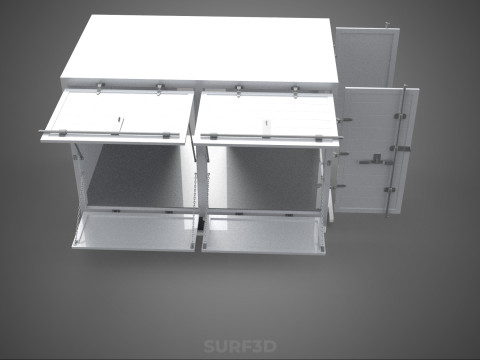 FREIGHT CUBE VAN BOX DROP SIDE TAILGATE REAR DOOR PICKUP TRUCK Modelo 3D
