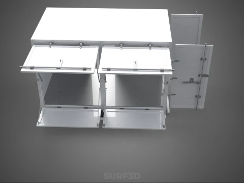FREIGHT CUBE VAN BOX DROP SIDE TAILGATE REAR DOOR PICKUP TRUCK 3D Model