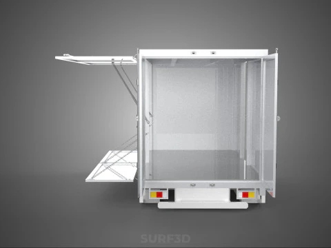 FREIGHT CUBE VAN BOX DROP SIDE TAILGATE REAR DOOR PICKUP TRUCK 3D Model