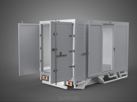 FREIGHT CUBE VAN BOX DROP SIDE TAILGATE REAR DOOR PICKUP TRUCK Modelo 3D