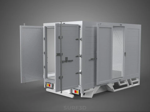 FREIGHT CUBE VAN BOX DROP SIDE TAILGATE REAR DOOR PICKUP TRUCK 3D Model