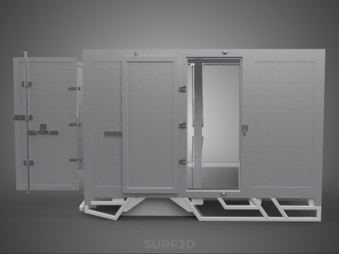 FREIGHT CUBE VAN BOX DROP SIDE TAILGATE REAR DOOR PICKUP TRUCK Modelo 3D