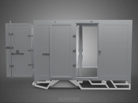 FREIGHT CUBE VAN BOX DROP SIDE TAILGATE REAR DOOR PICKUP TRUCK 3D Model