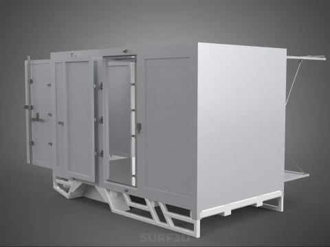 FREIGHT CUBE VAN BOX DROP SIDE TAILGATE REAR DOOR PICKUP TRUCK 3D Model