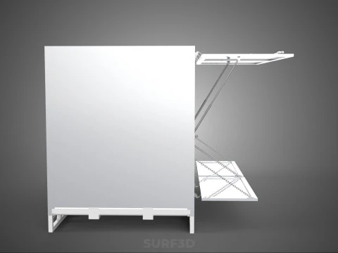 FREIGHT CUBE VAN BOX DROP SIDE TAILGATE REAR DOOR PICKUP TRUCK 3D Model