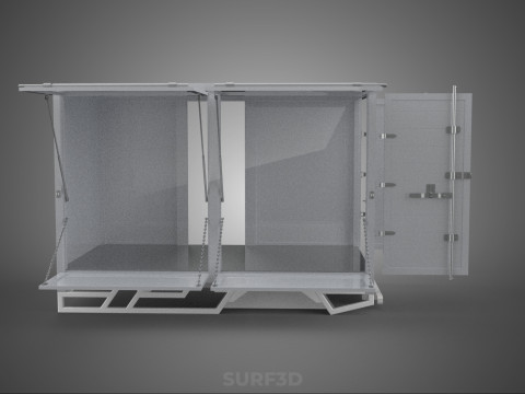 FREIGHT CUBE VAN BOX DROP SIDE TAILGATE REAR DOOR PICKUP TRUCK Modelo 3D