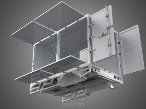 FREIGHT CUBE VAN BOX DROP SIDE TAILGATE REAR DOOR PICKUP TRUCK Modelo 3D