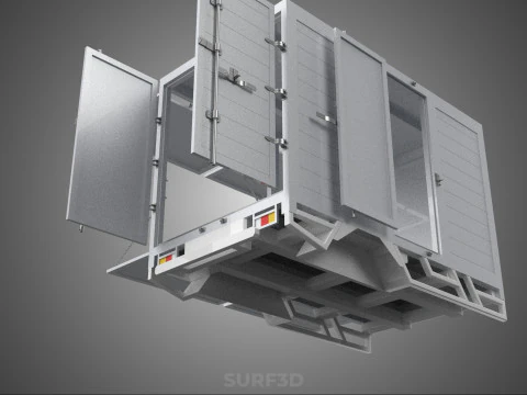 FREIGHT CUBE VAN BOX DROP SIDE TAILGATE REAR DOOR PICKUP TRUCK 3D Model