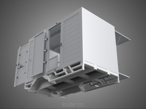 FREIGHT CUBE VAN BOX DROP SIDE TAILGATE REAR DOOR PICKUP TRUCK Modelo 3D