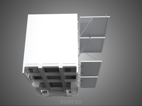 FREIGHT CUBE VAN BOX DROP SIDE TAILGATE REAR DOOR PICKUP TRUCK Modelo 3D