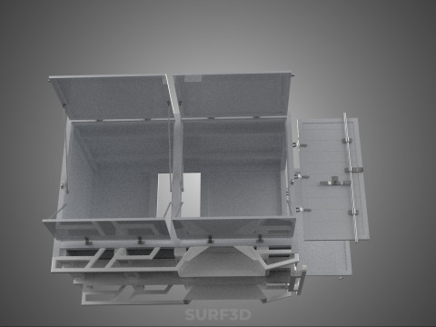 FREIGHT CUBE VAN BOX DROP SIDE TAILGATE REAR DOOR PICKUP TRUCK Modelo 3D