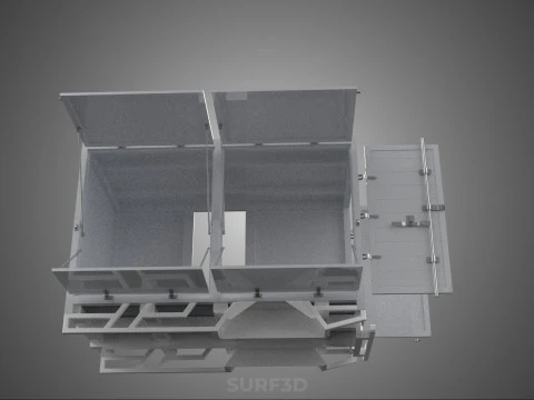 FREIGHT CUBE VAN BOX DROP SIDE TAILGATE REAR DOOR PICKUP TRUCK 3D Model
