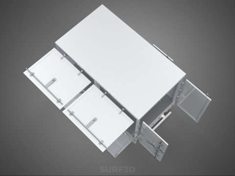 FREIGHT CUBE VAN BOX DROP SIDE TAILGATE REAR DOOR PICKUP TRUCK Modelo 3D