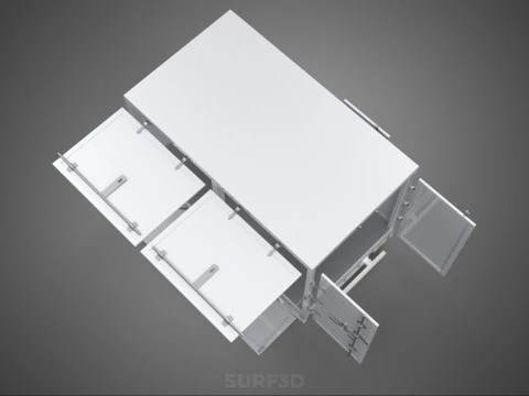 FREIGHT CUBE VAN BOX DROP SIDE TAILGATE REAR DOOR PICKUP TRUCK 3D Model