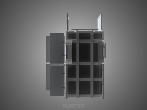 FREIGHT CUBE VAN BOX DROP SIDE TAILGATE REAR DOOR PICKUP TRUCK Modelo 3D
