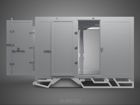 FREIGHT CUBE VAN BOX DROP SIDE TAILGATE REAR DOOR PICKUP TRUCK Modelo 3D